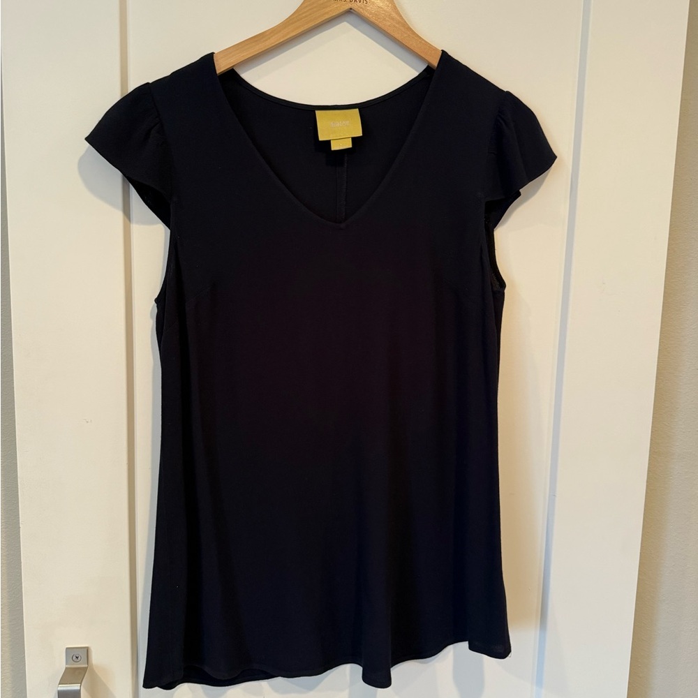 Maeve top by Anthropologie in navy blue, size 4